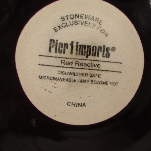 Pier 1 Red Reactive Floral Brown Speckled 8.25" Salad Dessert Plate Stoneware - Picture 4 of 7